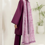 Farasha | Thread Lines Embroidered | Mauve Eclips