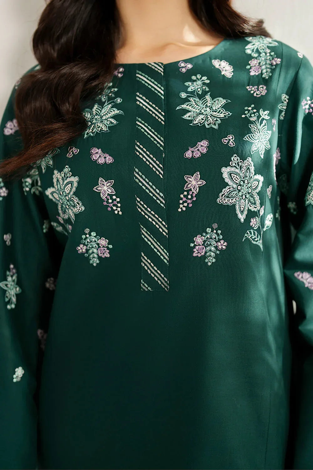 Farasha | Thread Lines Embroidered | Turquoise Bliss - Rang-e-Khaas