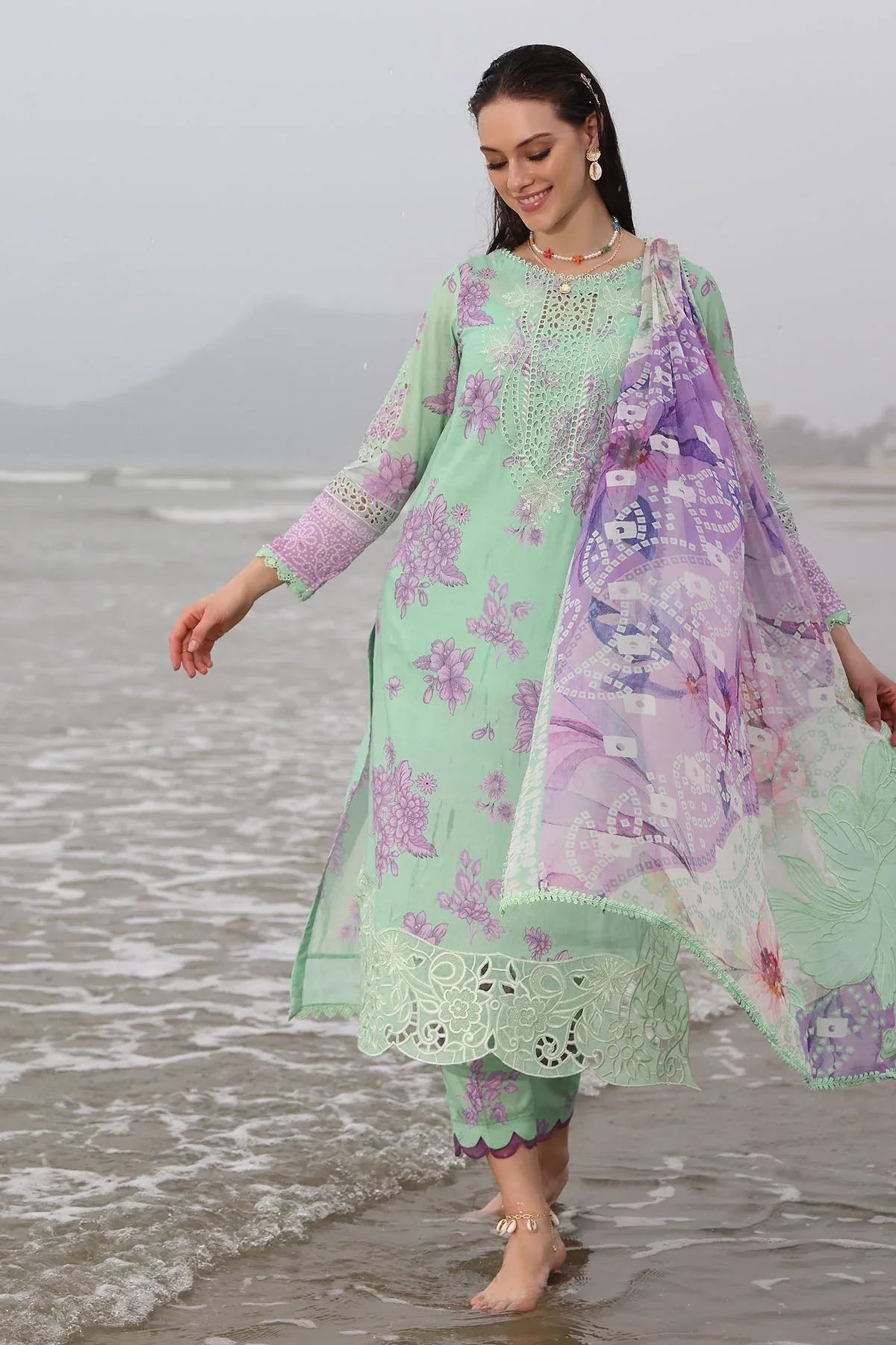 Nureh | Gardenia Embroidered Lawn 25 | NSG-174 - Rang-e-Khaas