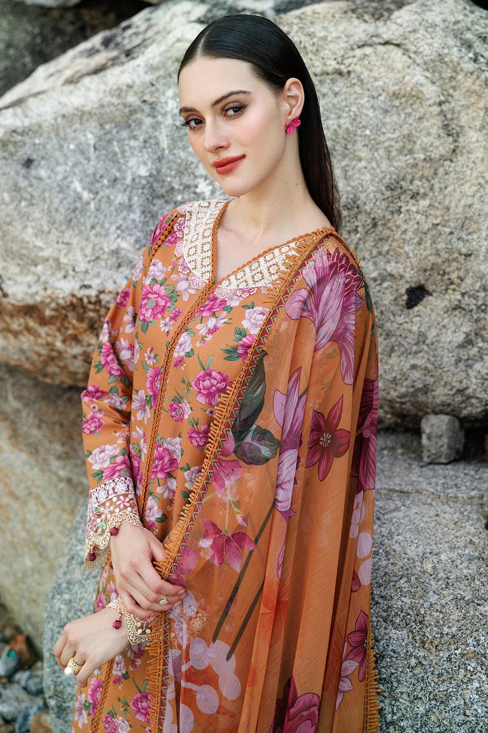 Farasha | Printed Essentials | Coral Haze - Rang-e-Khaas