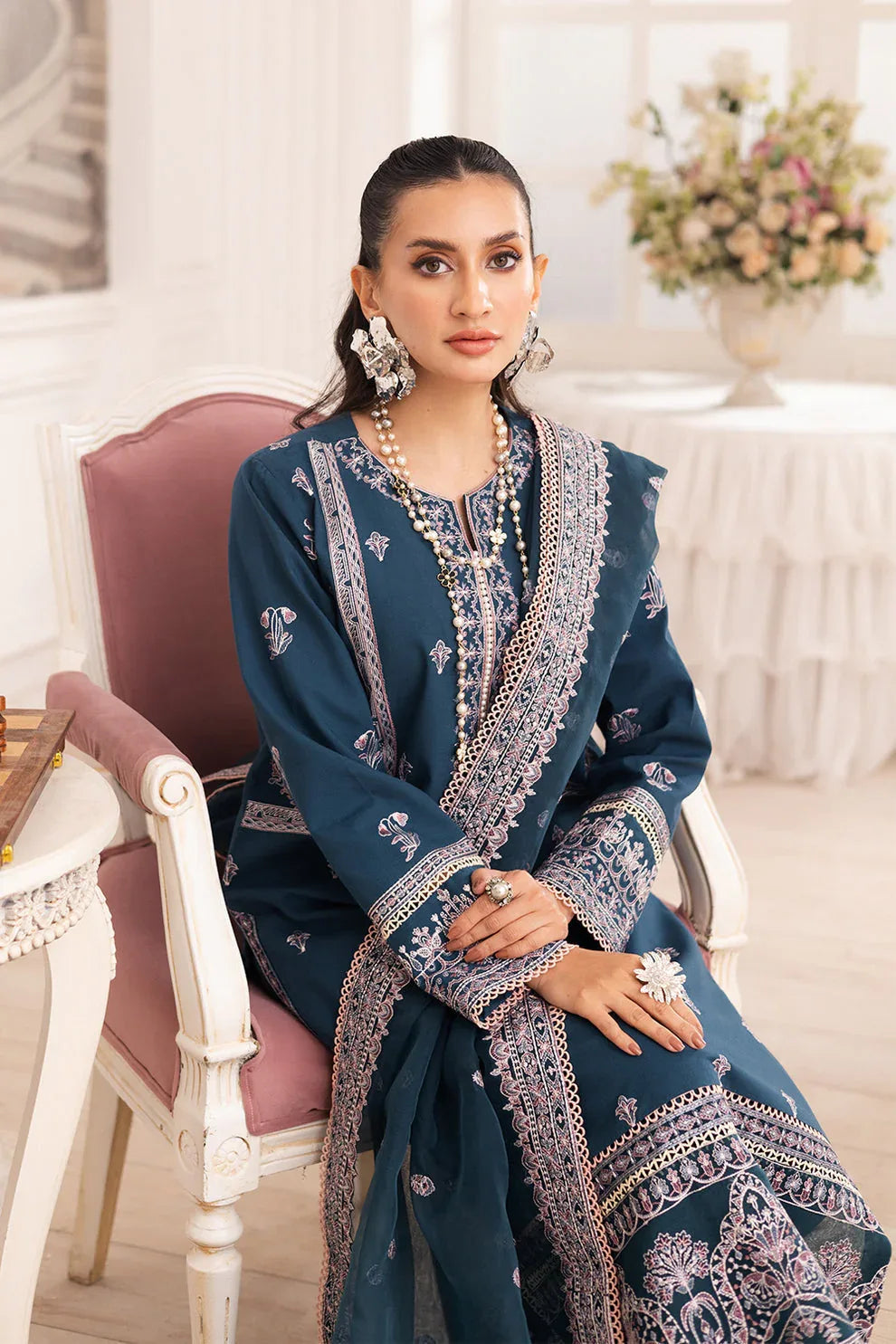 Maryum N Maria | Mira Luxury Lawn | FIROUZEH - FS50101 - Rang-e-Khaas