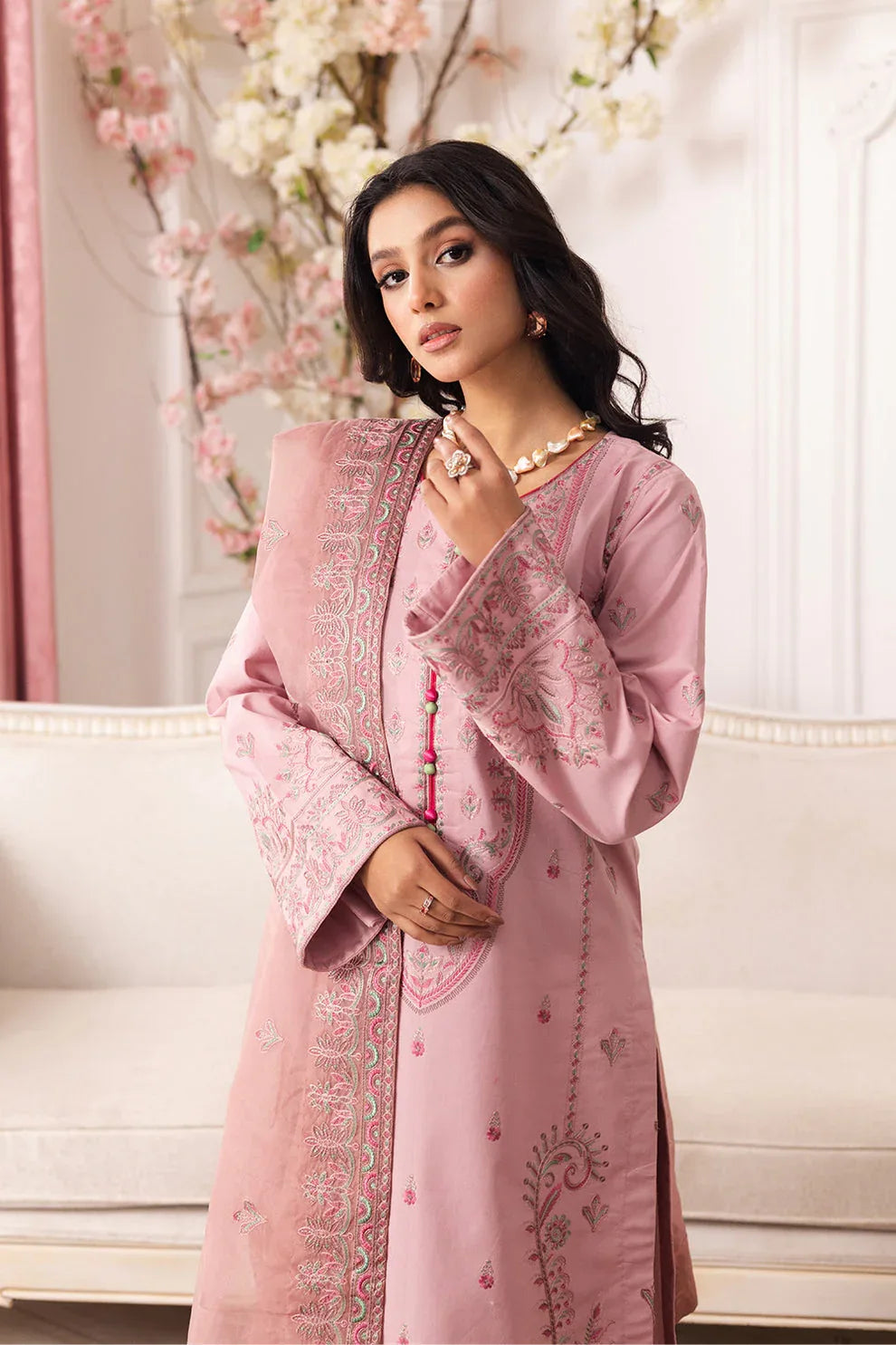 Maryum N Maria | Mira Luxury Lawn | MEHAR - FS50102 - Rang-e-Khaas