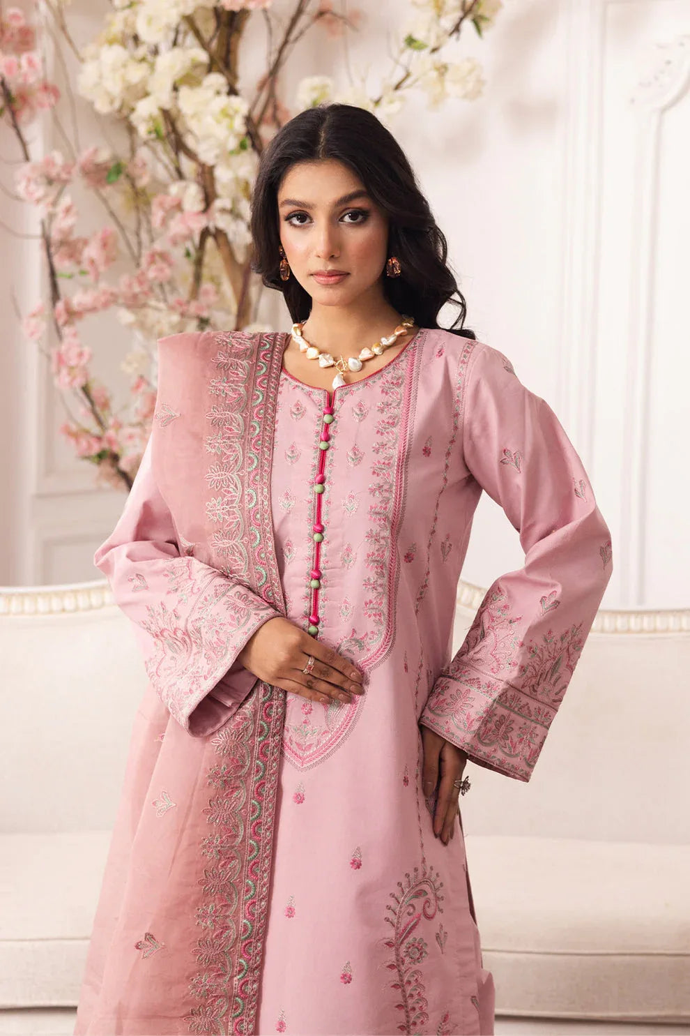 Maryum N Maria | Mira Luxury Lawn | MEHAR - FS50102 - Rang-e-Khaas