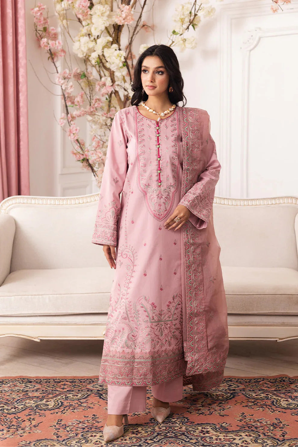 Maryum N Maria | Mira Luxury Lawn | MEHAR - FS50102 - Rang-e-Khaas