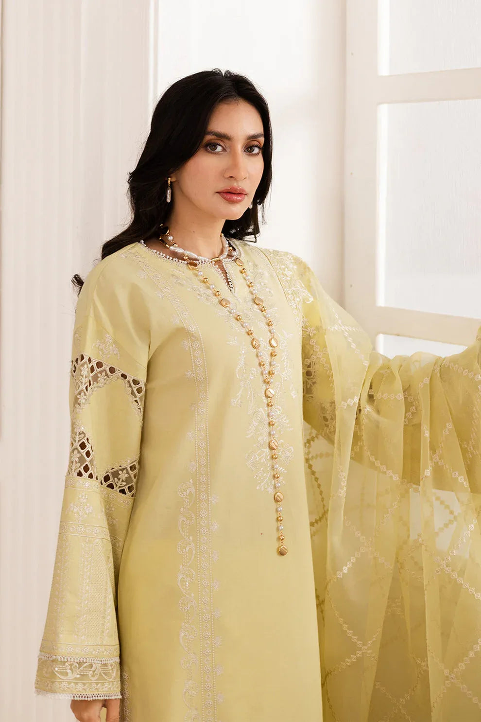 Maryum N Maria | Mira Luxury Lawn | HAYAT - FS50104 - Rang-e-Khaas