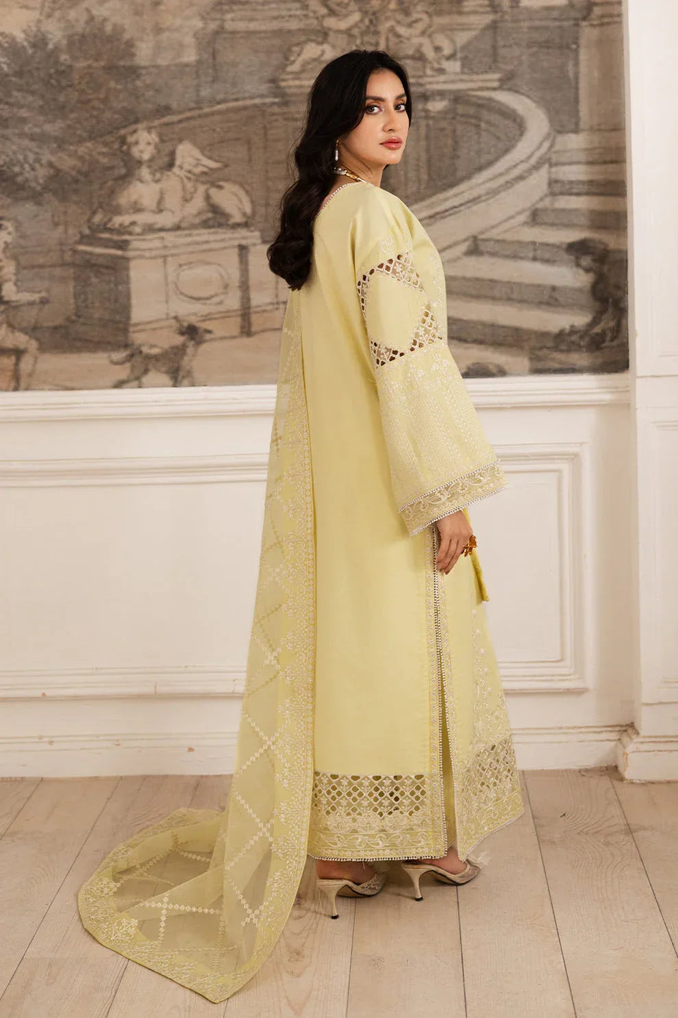 Maryum N Maria | Mira Luxury Lawn | HAYAT - FS50104 - Rang-e-Khaas