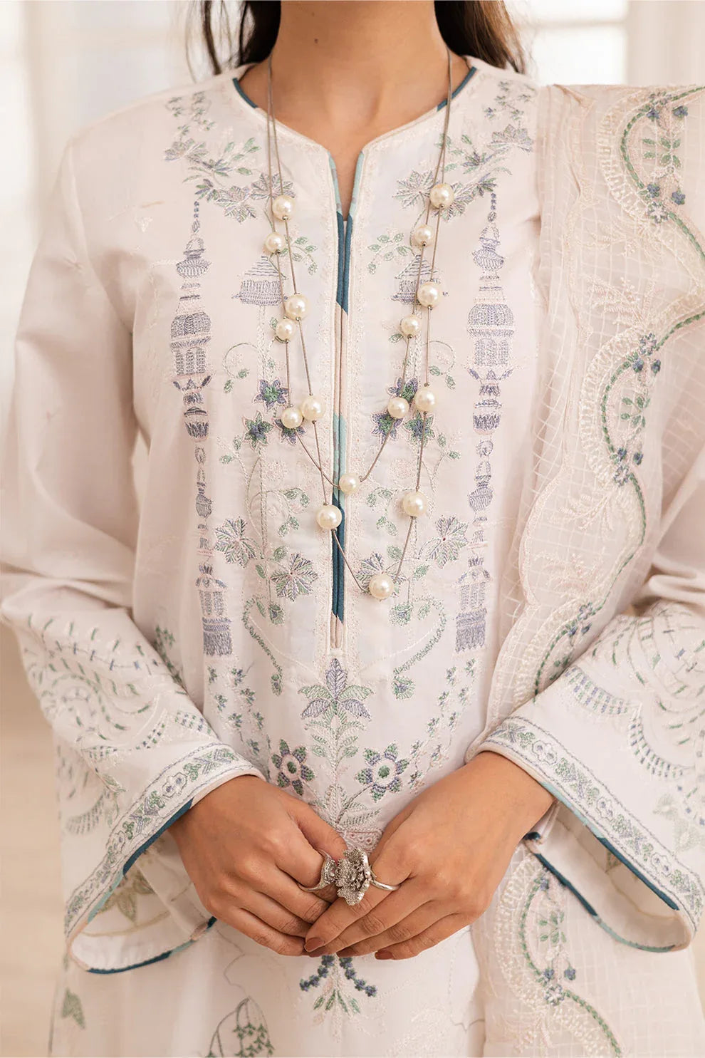 Maryum N Maria | Mira Luxury Lawn | MAIRA - FS50107 - Rang-e-Khaas