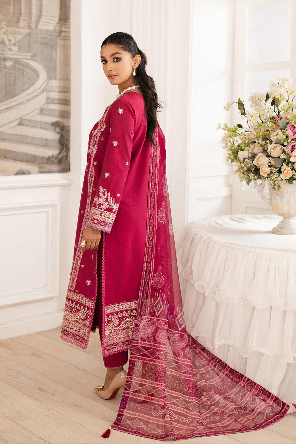 Maryum N Maria | Mira Luxury Lawn | NARGES - FS50108 - Rang-e-Khaas