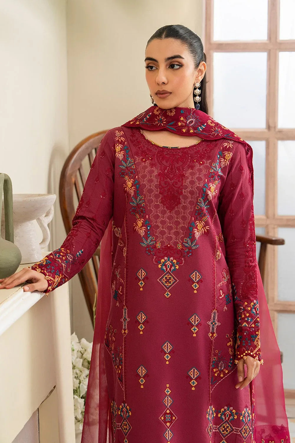 Maryum N Maria | Luxury Lawn 25 | AFINA - MS50108 - Rang-e-Khaas
