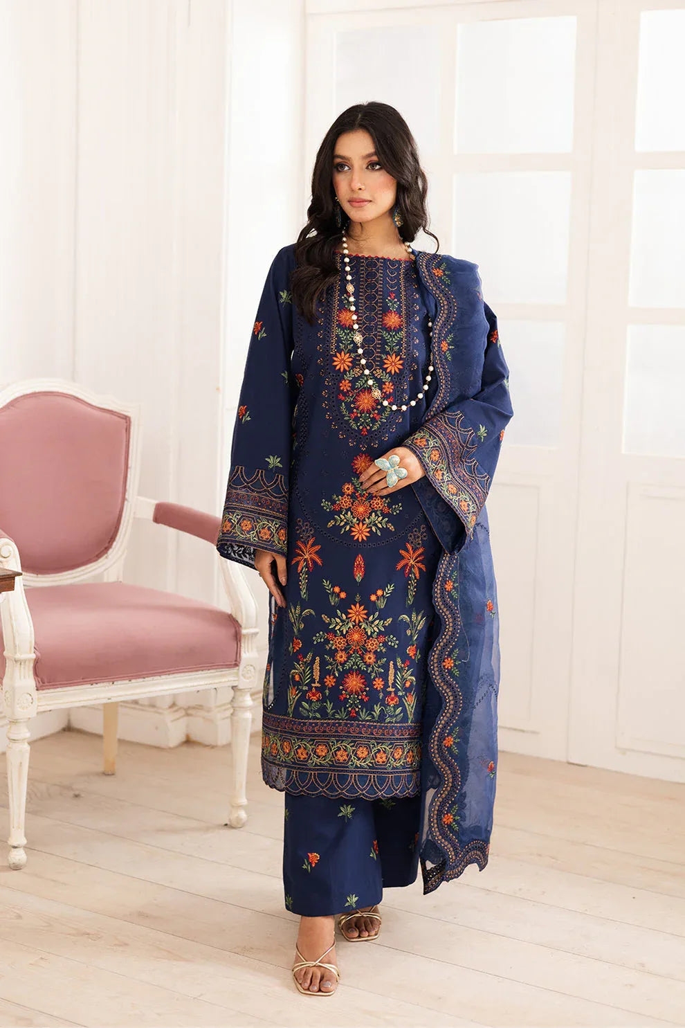 Maryum N Maria | Mira Luxury Lawn | PARESTOO - FS50109 - Rang-e-Khaas