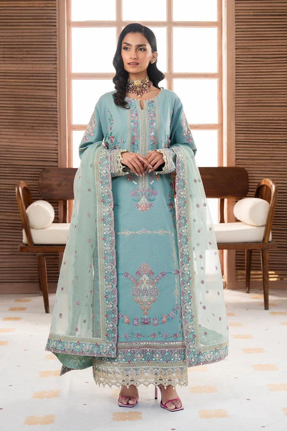 Maryum N Maria | Luxury Lawn 25 | AMANI - MS50110 - Rang-e-Khaas