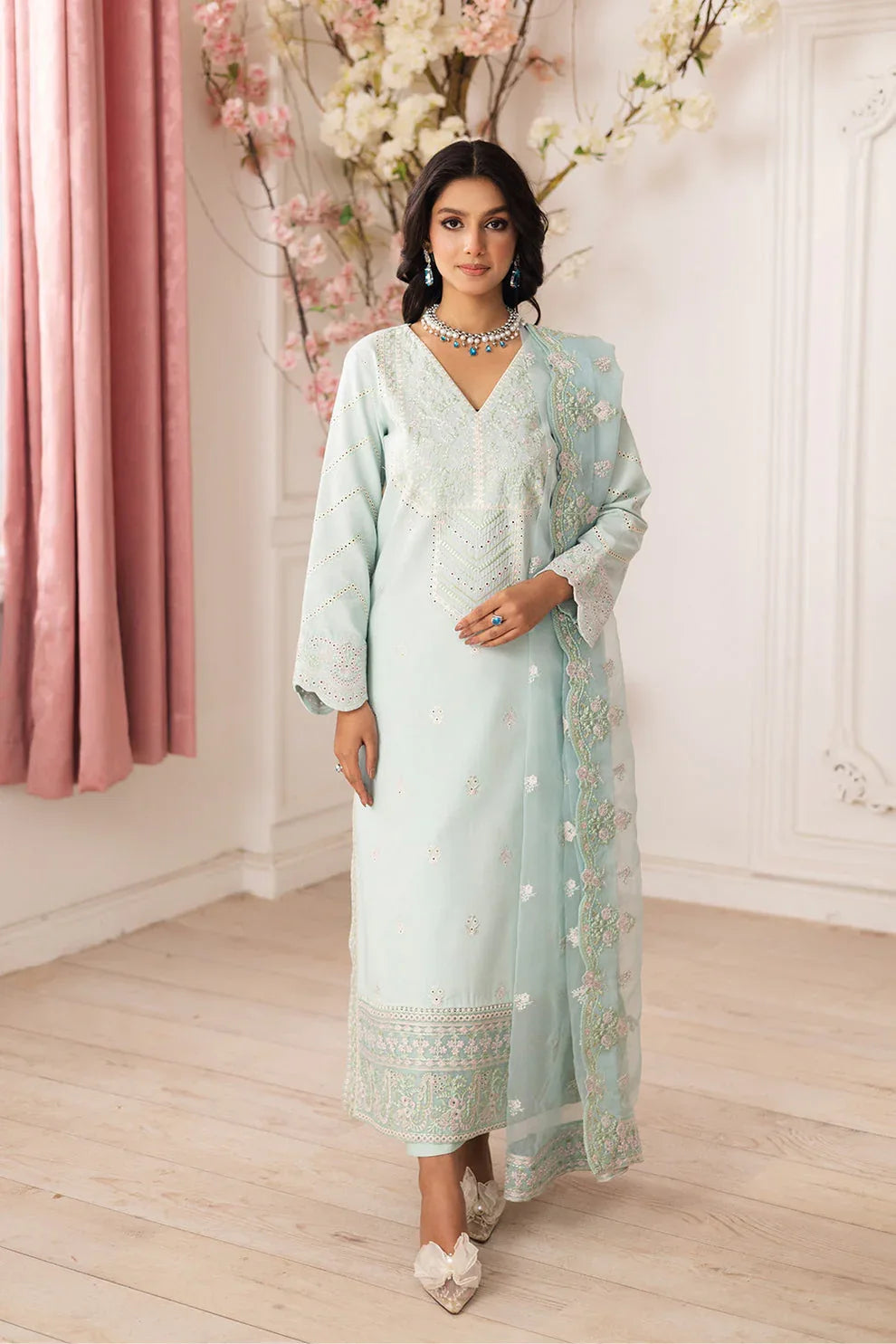 Maryum N Maria | Mira Luxury Lawn | ROBAB - FS50110 - Rang-e-Khaas