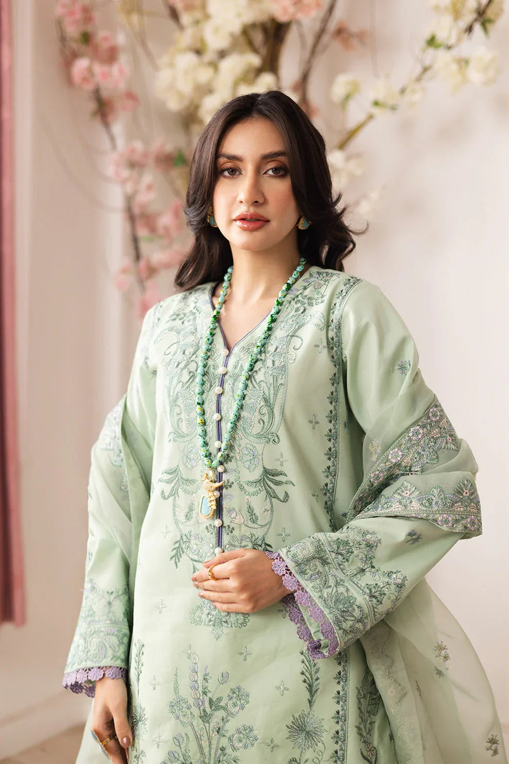 Maryum N Maria | Mira Luxury Lawn | ZINAT - FS50112 - Rang-e-Khaas