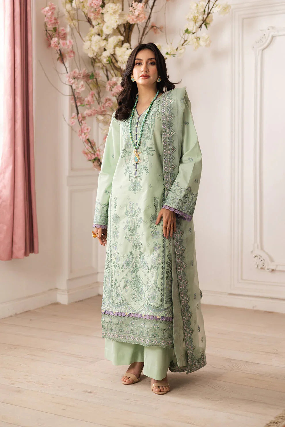 Maryum N Maria | Mira Luxury Lawn | ZINAT - FS50112 - Rang-e-Khaas