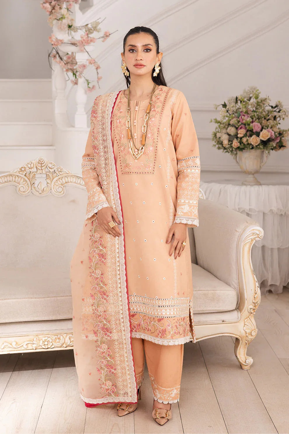 Maryum N Maria | Mira Luxury Lawn | SIMIN - FS50113 - Rang-e-Khaas