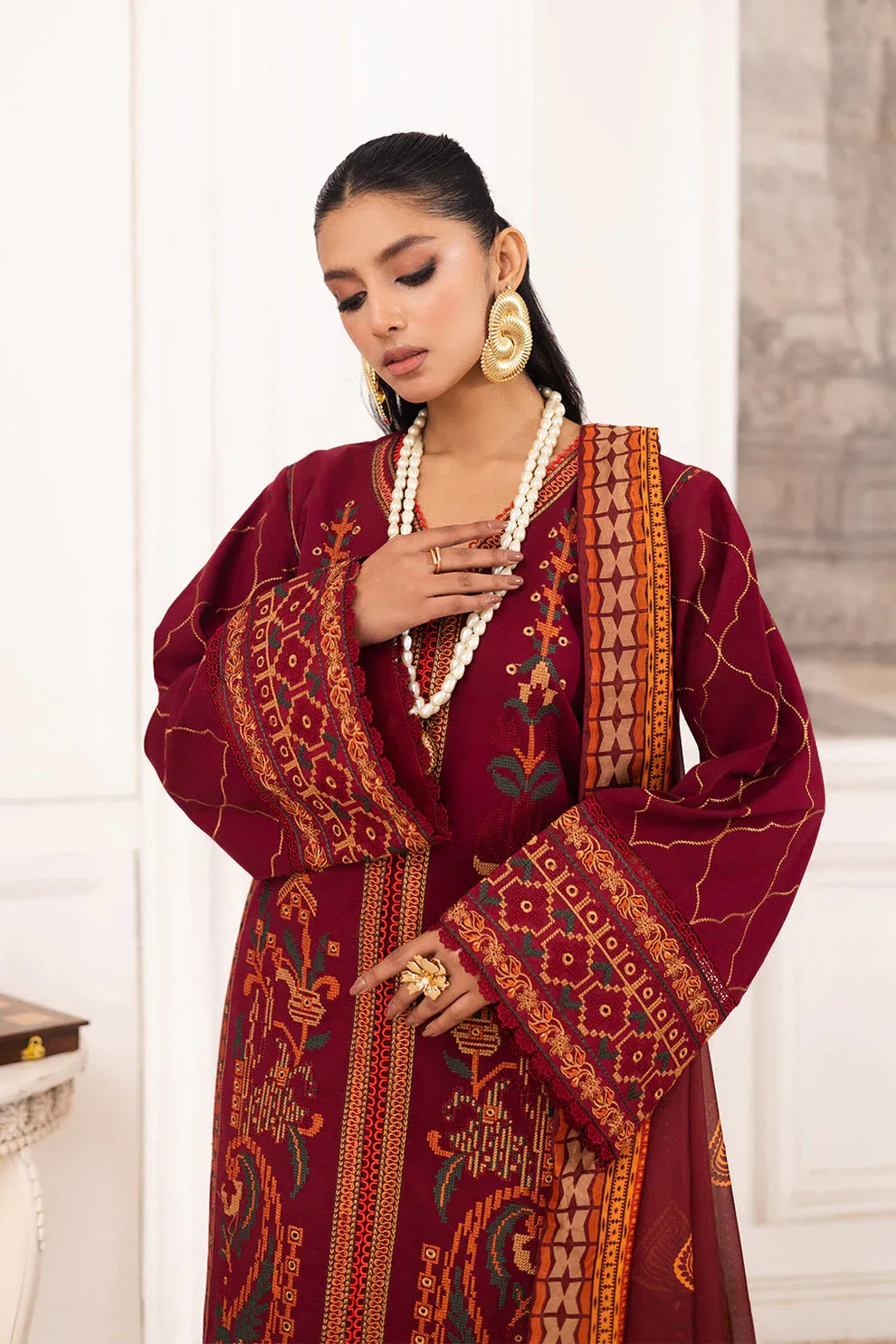 Maryum N Maria | Mira Luxury Lawn | SAHAR - FS50114 - Rang-e-Khaas