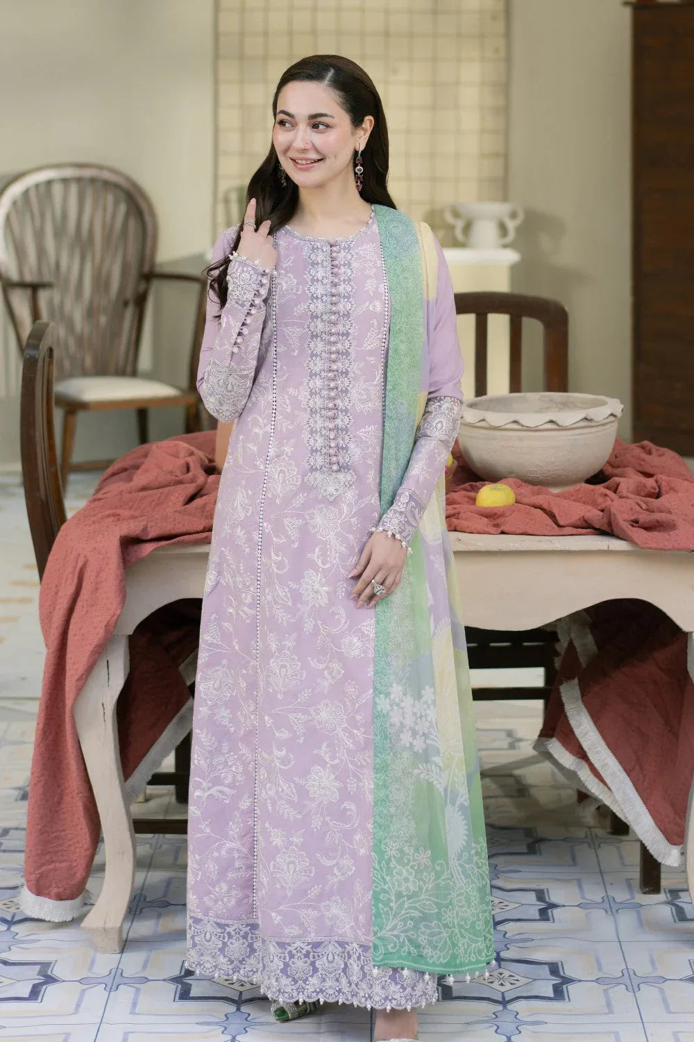 Maryum N Maria | Luxury Lawn 25 | ALEIA - MS50115 - Rang-e-Khaas