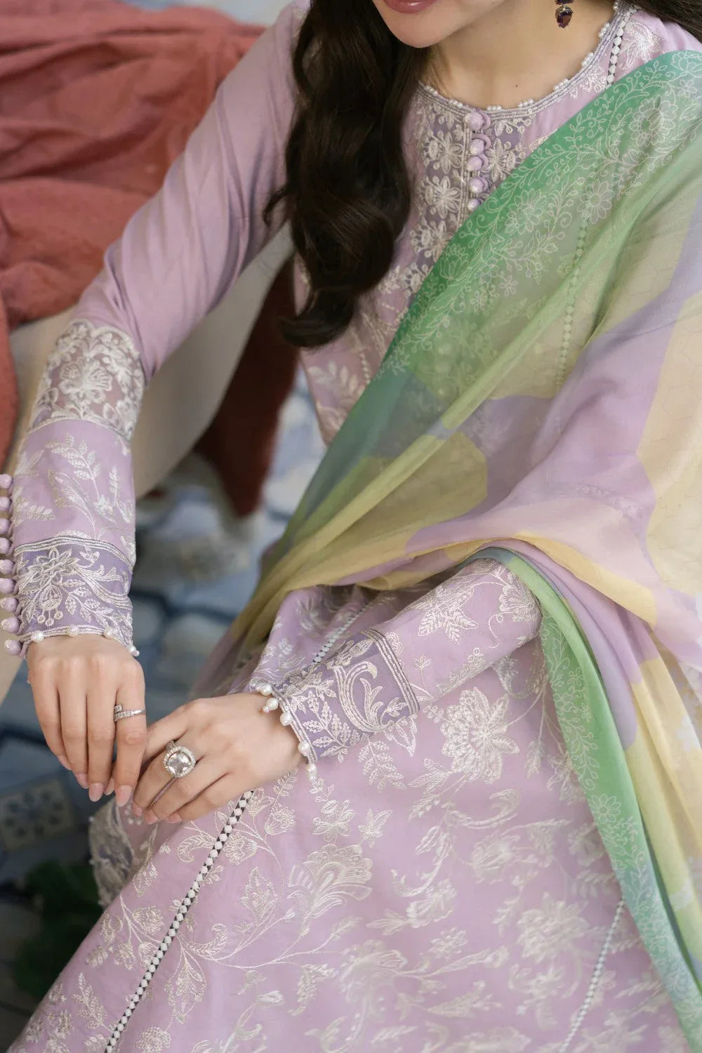 Maryum N Maria | Luxury Lawn 25 | ALEIA - MS50115 - Rang-e-Khaas