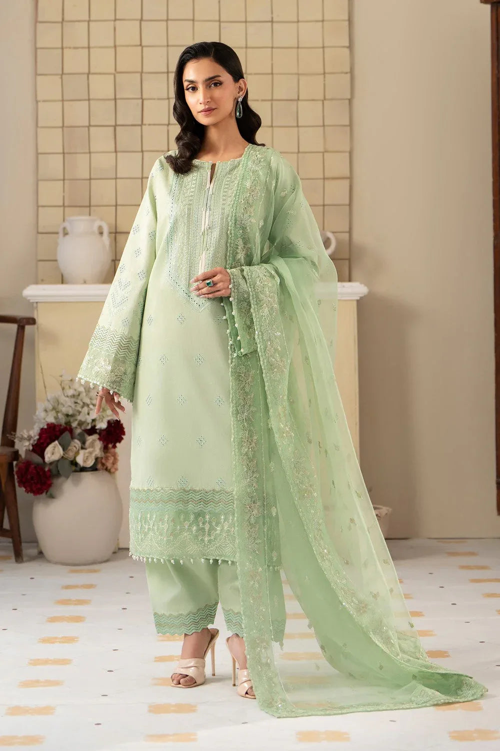 Maryum N Maria | Luxury Lawn 25 | AZAL - MS50116 - Rang-e-Khaas