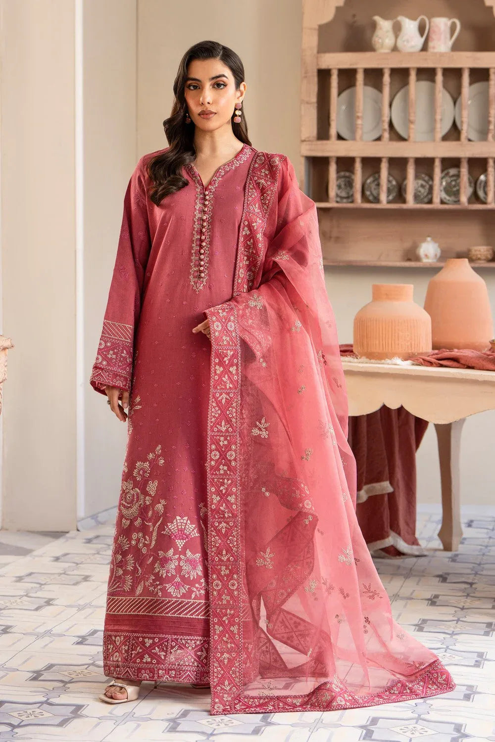 Maryum N Maria | Luxury Lawn 25 | ADRA - MS50118 - Rang-e-Khaas