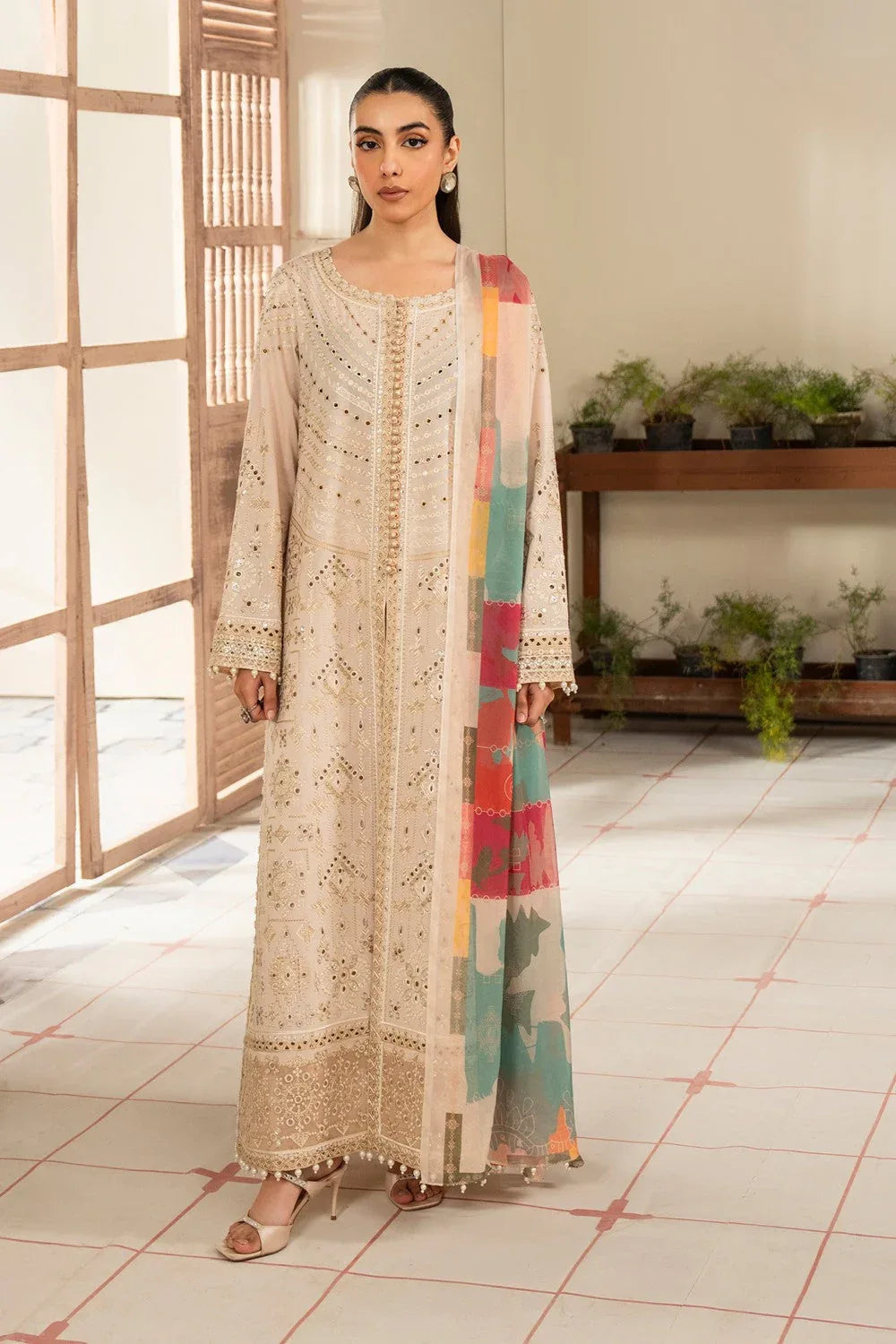 Maryum N Maria | Luxury Lawn 25 | ABIA - MS50120 - Rang-e-Khaas