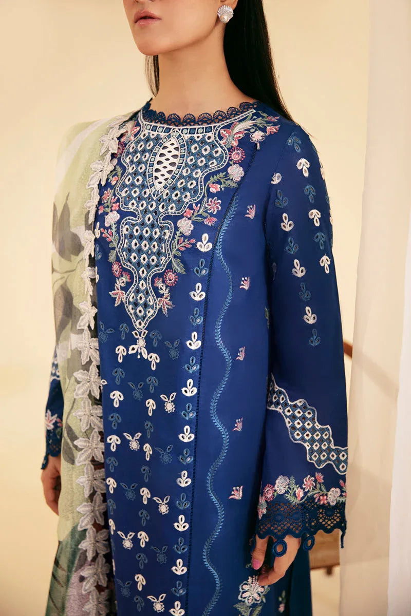 Qalamkar | Qlinekari Luxury Lawn | SQ-08 ZEL - Rang-e-Khaas