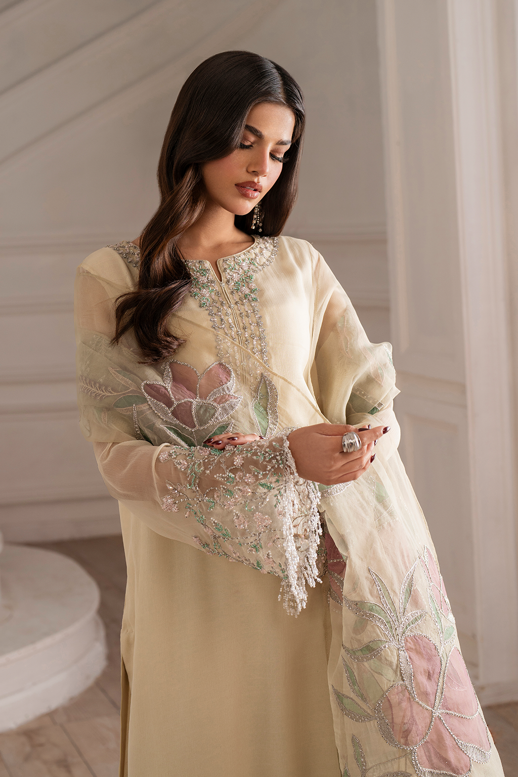 Iznik UE-413  Embroidered Chiffon