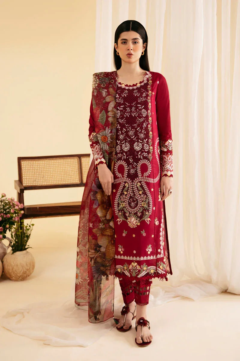 Qalamkar | Qlinekari Luxury Lawn | SQ-04 LARMINA - Rang-e-Khaas