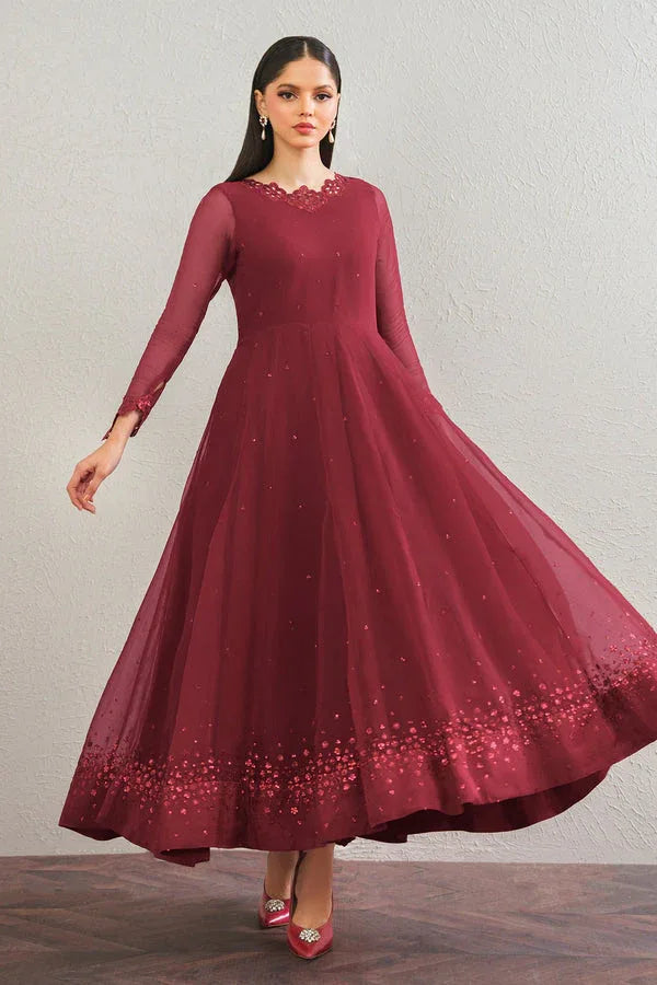 Baroque | Luxury Pret 25 | EMBROIDERED CHIFFON FROCK PR-901 - Rang-e-Khaas
