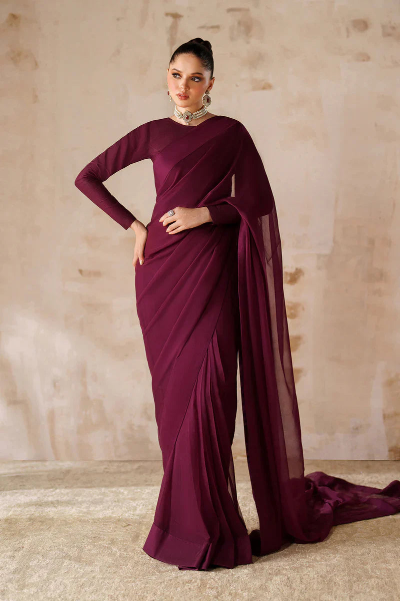 Baroque | Ensembles | PLAIN CHIFFON SAREE EN-1221