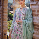 Elaf Premium Print Chikankari Lawn Unstitched 3Pc Suit ECT-03B OAK MIST