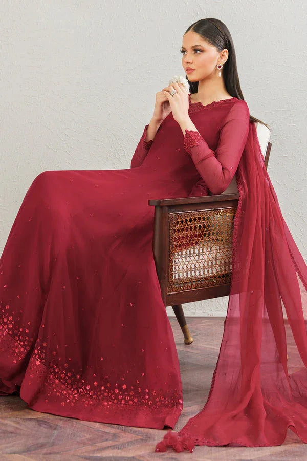 Baroque | Luxury Pret 25 | EMBROIDERED CHIFFON FROCK PR-901 - Rang-e-Khaas