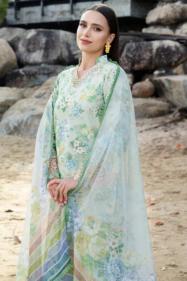 Farasha | Printed Essentials | Mint Bloom - Rang-e-Khaas