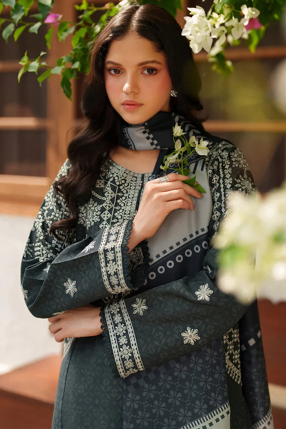 Farasha | Meline Premium Viscose 25 | Slate Gray - Rang-e-Khaas