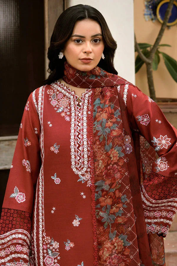 Farasha | Summer Weaves Embroidered Lawn | Russet Flames - Rang-e-Khaas