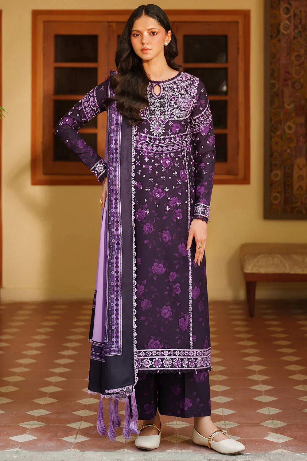 Farasha | Meline Premium Viscose 25 | Plum Powder - Rang-e-Khaas