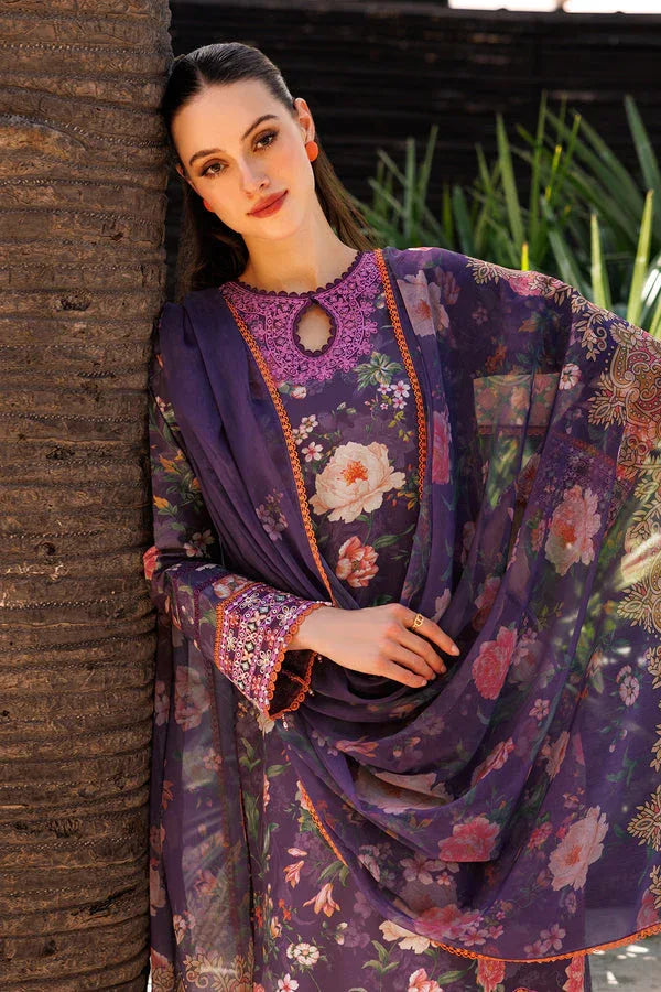 Farasha | Printed Essentials | Majestic Purple - Rang-e-Khaas