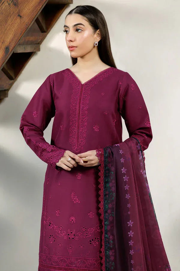 Farasha | Summer Weaves Embroidered Lawn | Garnet Passion - Rang-e-Khaas