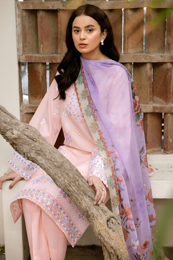 Farasha | Summer Weaves Embroidered Lawn | Coral Peach - Rang-e-Khaas