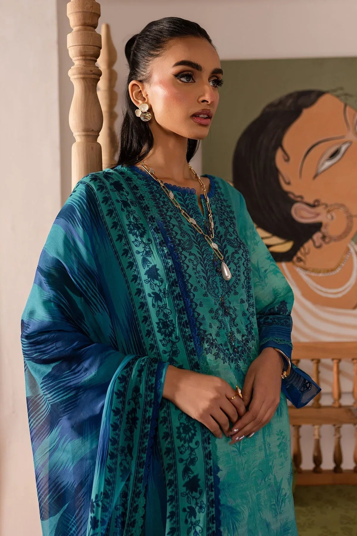 Nureh | Printed lawn 25 | SP-138 - Rang-e-Khaas