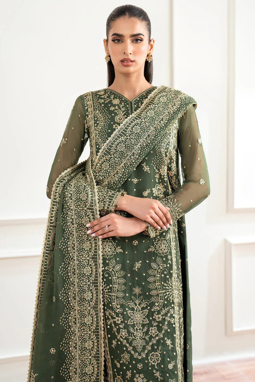 Farasha | Essence Formals 25 | Muted Moss - Rang-e-Khaas