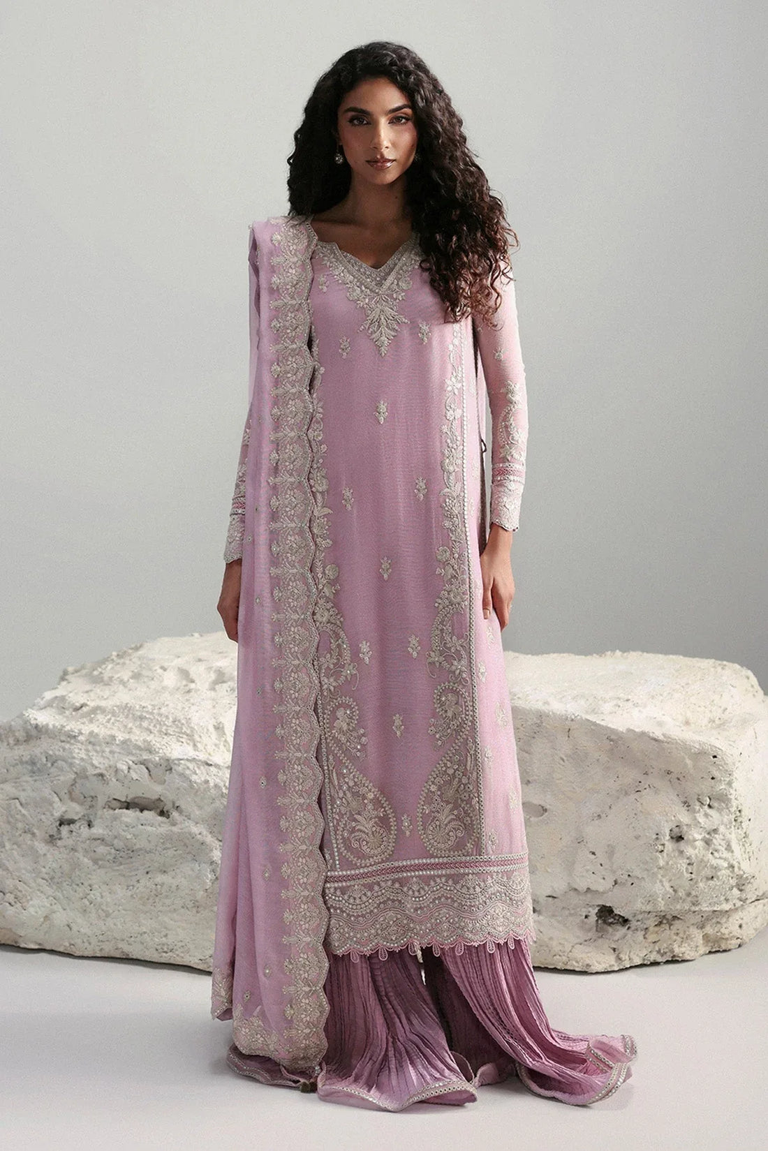 Afrozeh | Slate Ready to Wear | Elowen - Rang-e-Khaas