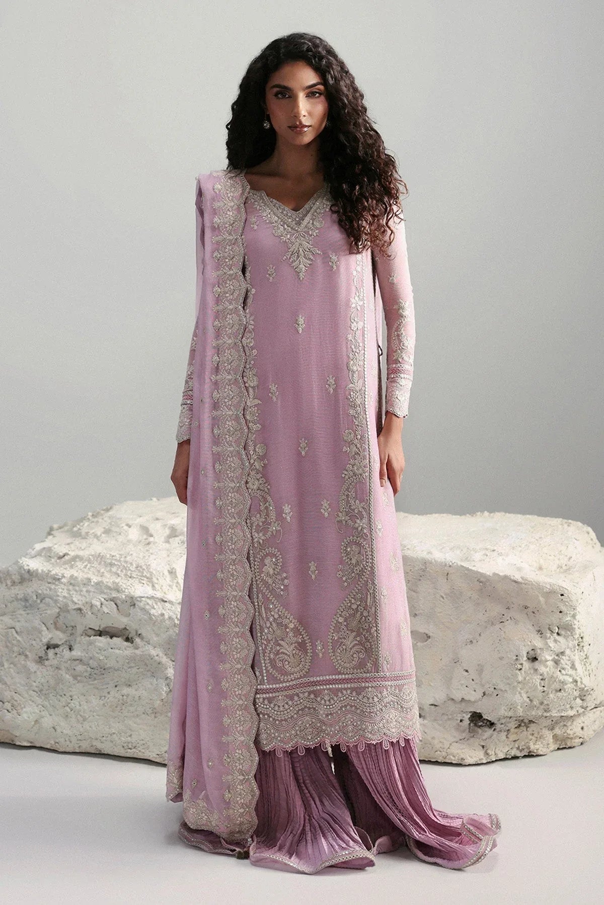 Afrozeh | Slate Ready to Wear | Elowen - Rang-e-Khaas