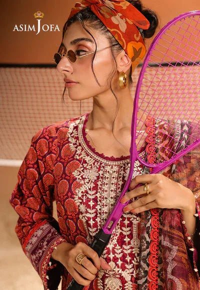 Asim Jofa | Summer Rhapsody | AJUBU-26 Printed Embroidered Lawn - Rang-e-Khaas