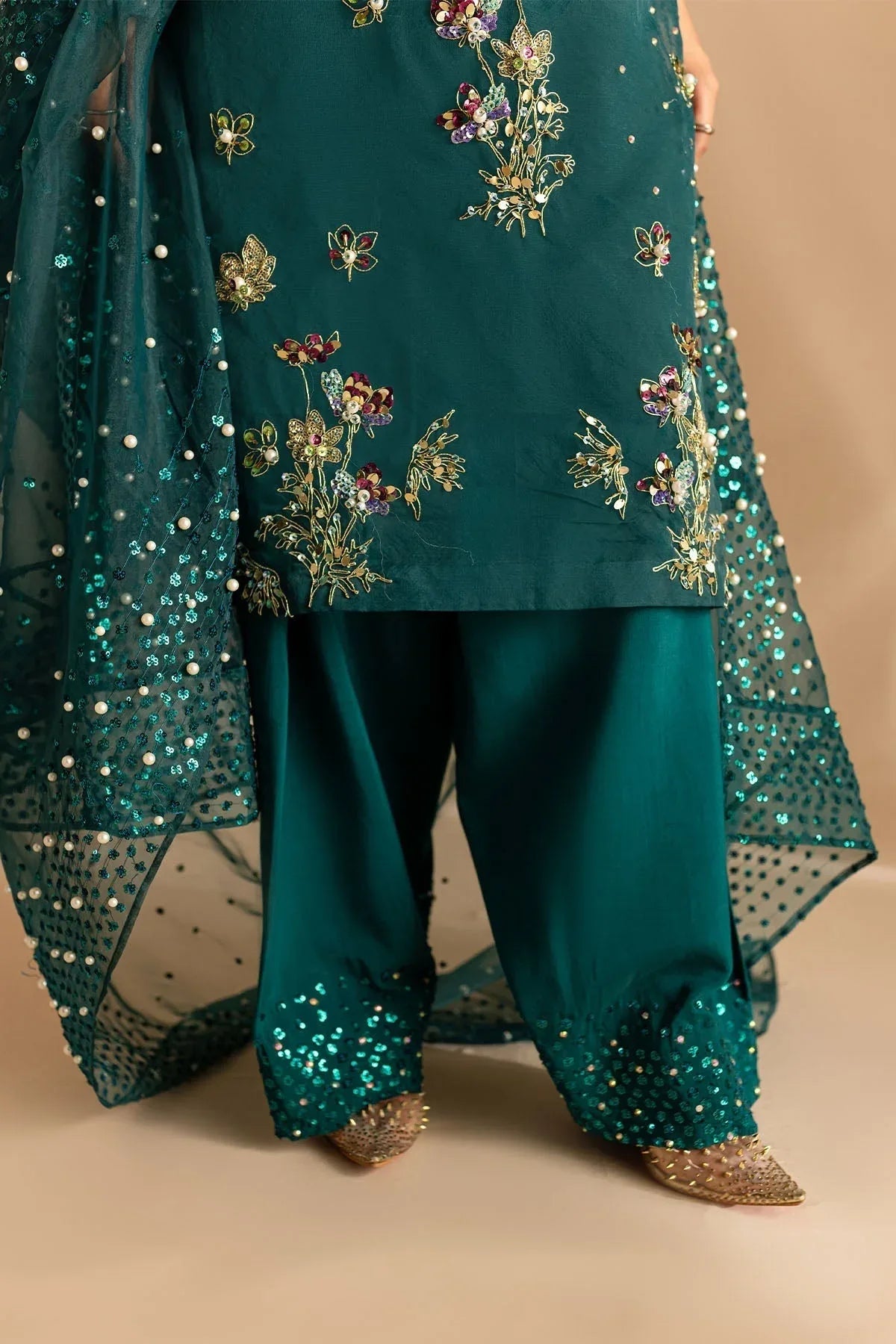 Nureh | Tiny Twinkles | TW-01 TEAL DREAM - Rang-e-Khaas