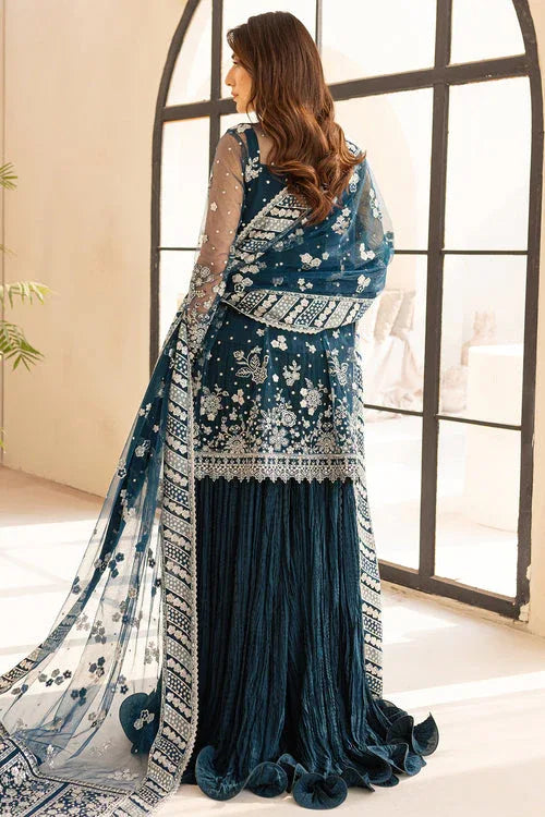 Farasha | Lu Zella Premium Formals 25 | Teal Drizzle - Rang-e-Khaas