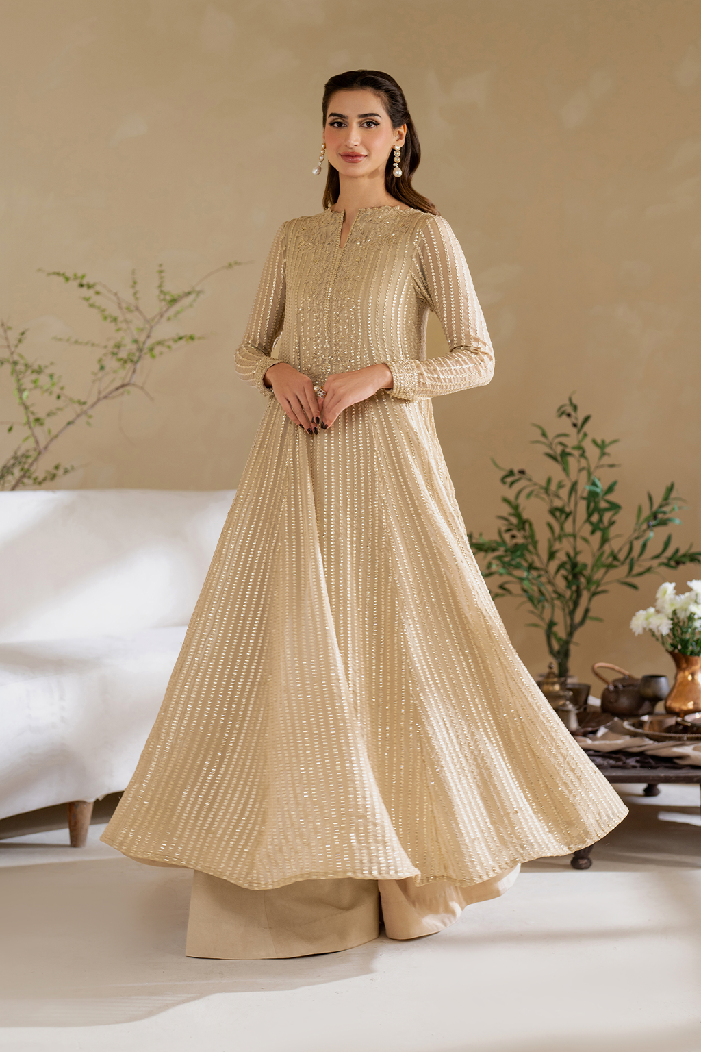 Iznik CC-58 Embroidered Chiffon