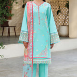 Farasha | Summer Weaves Embroidered Lawn | Ocean Veil