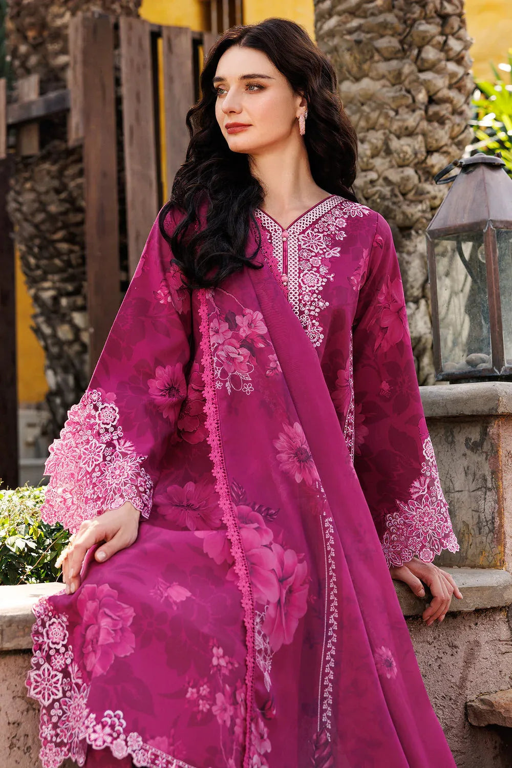 Farasha | Printed Essentials | Fuchsia Flare - Rang-e-Khaas