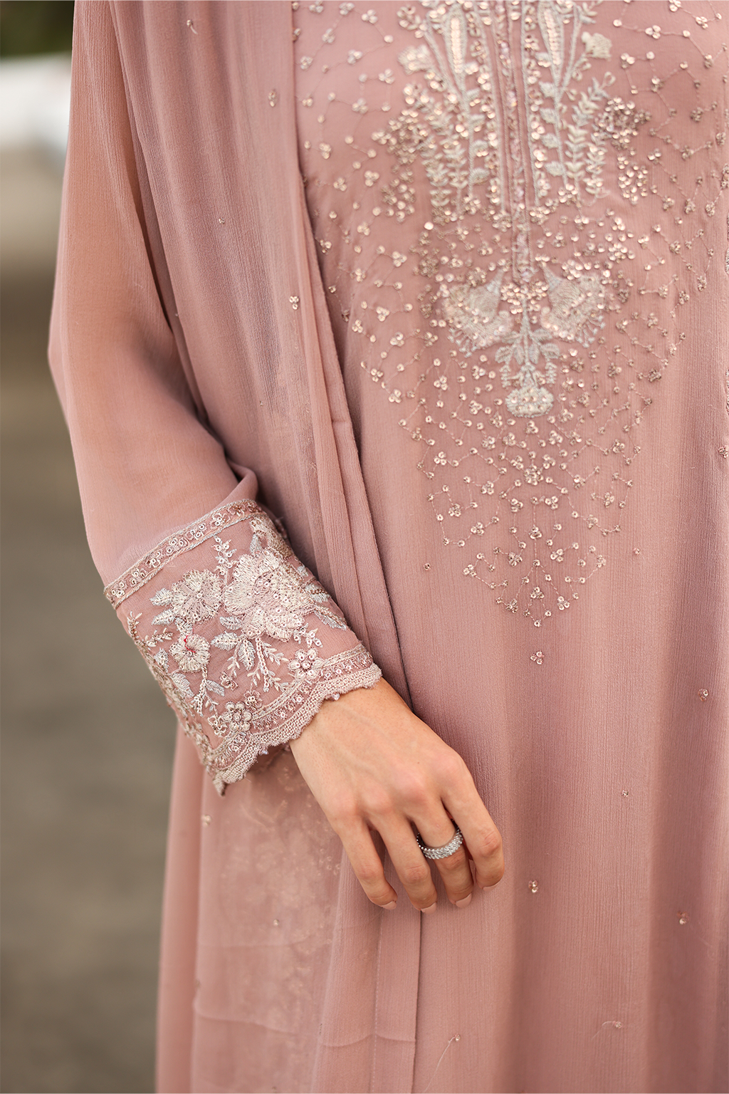 Iznik CC-69 Embroidered Chiffon